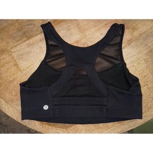 Lululemon Gear Up Black Mesh Sports Bra Size 10
